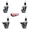 Service Caster 3'' Semi Steel Wheel Swivel 1-1/2'' Expanding Stem Caster Set 2 Brakes, 4PK SCC-EX20S314-SSS-2-PLB-2-112 - alternate 4
